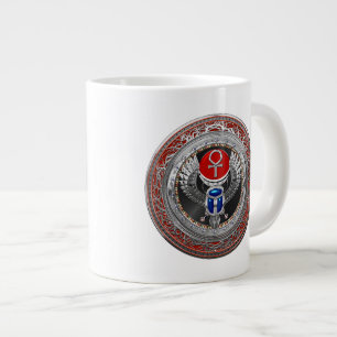 Grande Tasse [200] Sacred Silver Egyptian Winged Scarab & Ankh