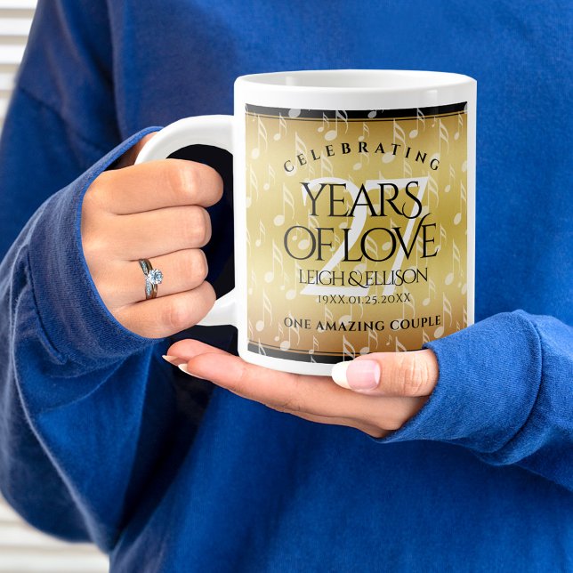 Grande Tasse 27e anniversaire du Mariage de musique (27th Wedding Anniversary Jumbo Coffee Mug Cover Photo.)