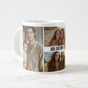 Grande Tasse 4 photos en collage avec une ligne de texte - Mini
