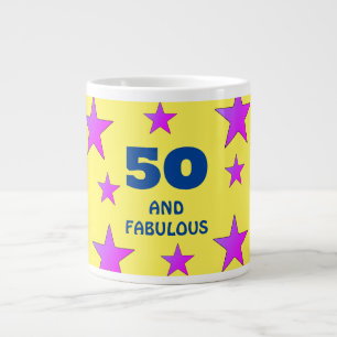Grande Tasse 50 ans et fabuleux Yellow Stars Anniversaire