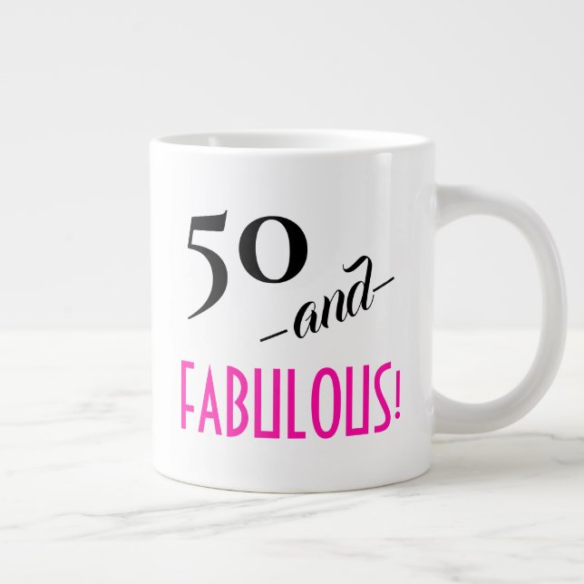 Grande Tasse 50 et FABULEUX ! Typographie rétro 50e anniversair (Droite)