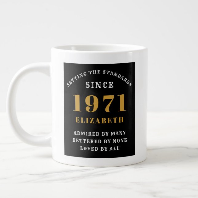 Grande Tasse 50e anniversaire 1971 Black Gold pour sa personnal (Gauche)