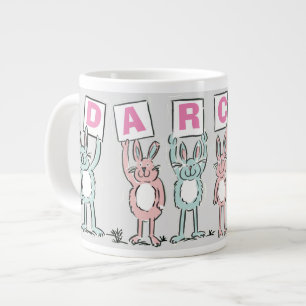 Grande Tasse 6 Nom Lettre Avec Lapins Amusants