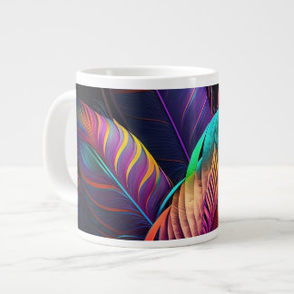 Grande Tasse 70s 60s Psychedelic Feathers 