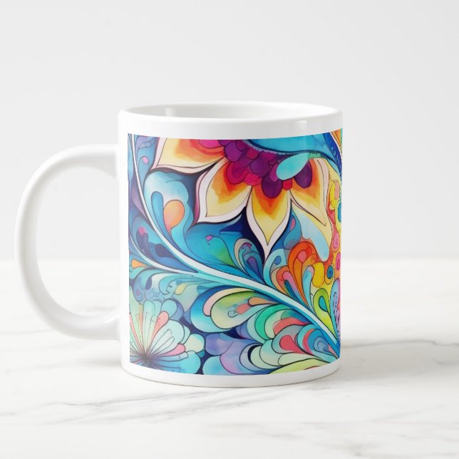 Grande Tasse 70s 60s Psychedelic Hippy Retro Hip (Gauche)