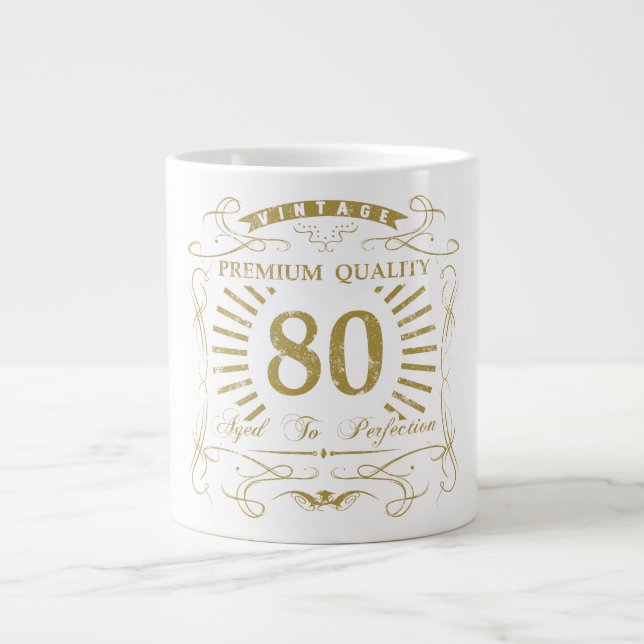 Grande Tasse 80e anniversaire Gag cadeau (Devant)