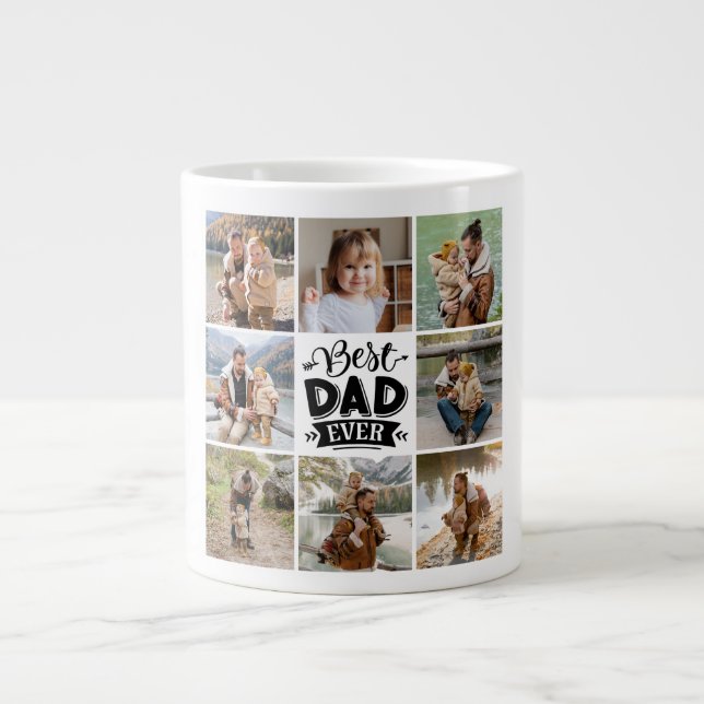 Grande Tasse 8 Photo Collage Bonne Fête des pères Meilleur Papa (Devant)
