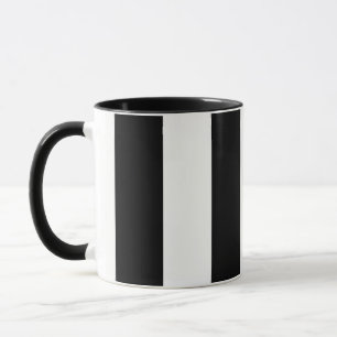 grande tasse à café rayé noir et blanc