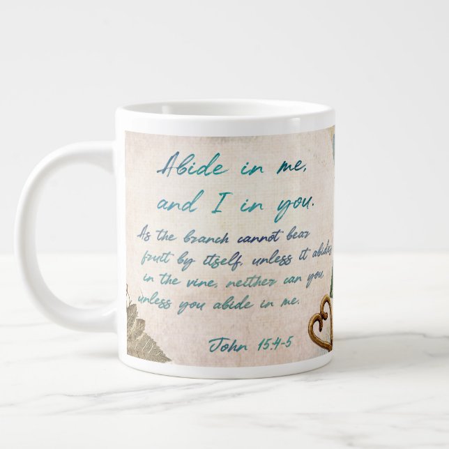 Grande Tasse Abide in Me Fruitative Faith Art Journal (Gauche)