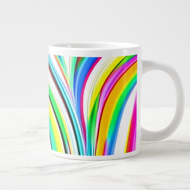 Grande Tasse Abstrait Arc-en-ciel à perches marbrées (Droite)