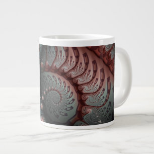Grande Tasse Abstrait Imaginaire dynamique Fractal Art Brown Bl