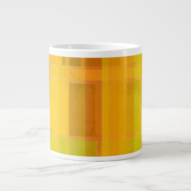 Grande Tasse Abstrait moderne | Couleurs d'agrumes colorées (Devant)