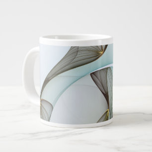 Grande Tasse Abstrait Turquoise Brown Gold Elegance