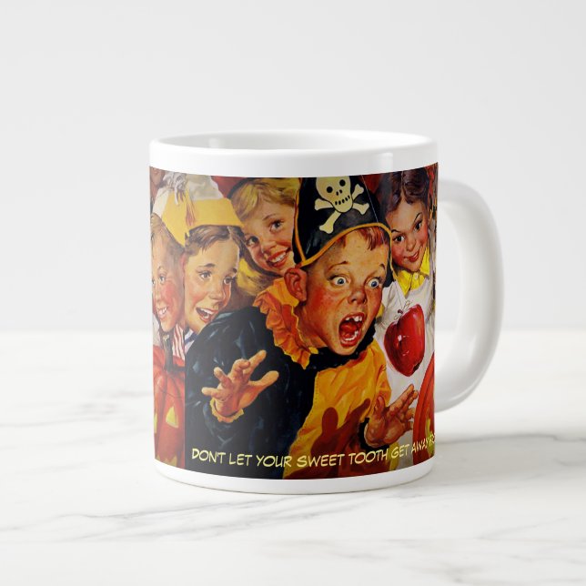 Grande Tasse Accident amusant de Bobbing à la pomme Halloween J (Devant droit)