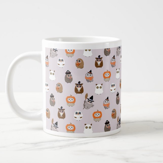 Grande Tasse Adorable Chouette d'Halloween Motif (Gauche)