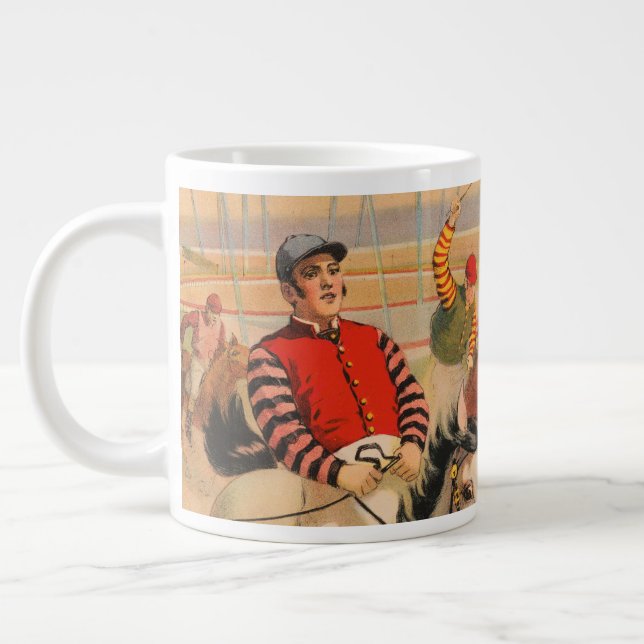 Grande Tasse Affiche De Cirque De Jockeys Sur Les Chevaux Qui S (Gauche)