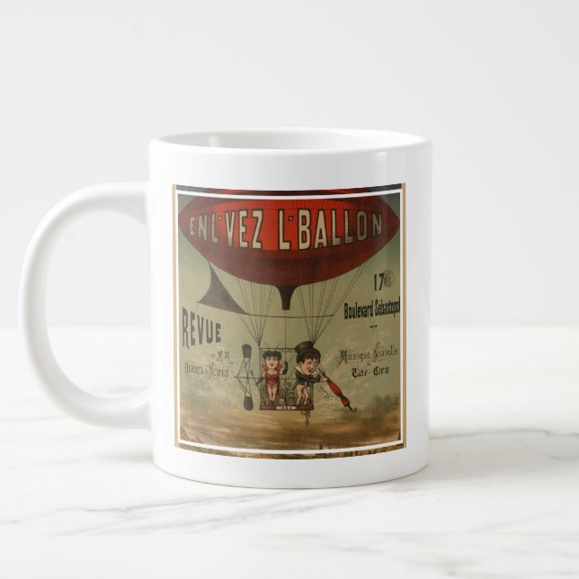 Grande Tasse Affiche De Cirque Française De Deux Artistes En Aé (Gauche)