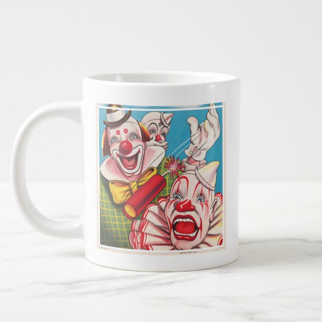 Grande Tasse Affiche De Cirque Montrant Les Visages Clown Et Cr (Gauche)