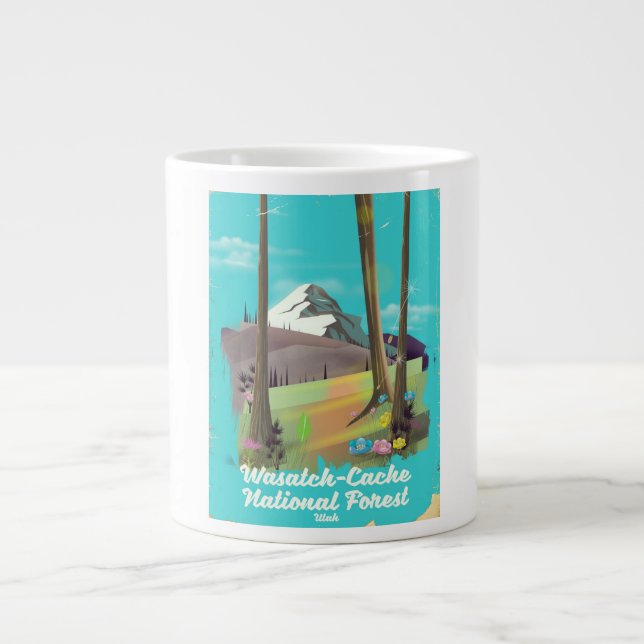Grande Tasse Affiche de vacances de Wasatch Cache National Fore (Devant)