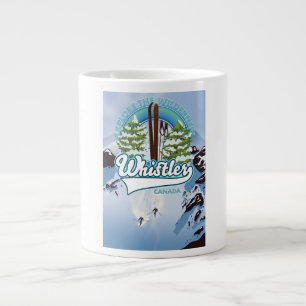 Grande Tasse affiche de voyage à ski de Whistler Canada.