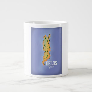 Grande Tasse Affiche de voyage carte de Délos Grèce