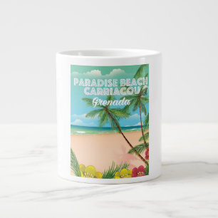 Grande Tasse Affiche de voyage Grenade plage paradis Carriacou