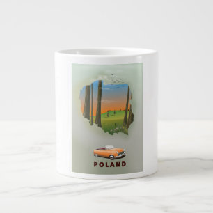 Grande Tasse Affiche de voyage illustrée de Pologne.