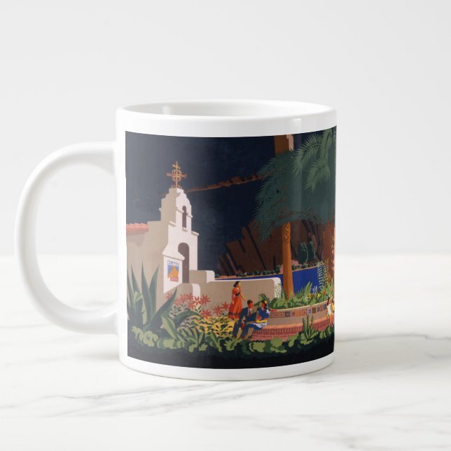 Grande Tasse Affiche de voyage - Père Noël Catalina Island, Cal (Gauche)