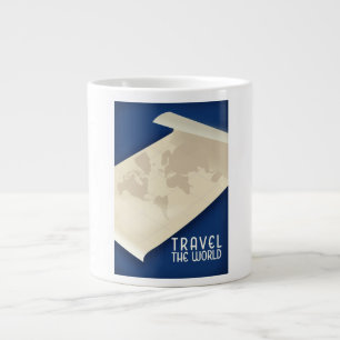 Grande Tasse Affiche de voyage vintage « Parcourez le monde »
