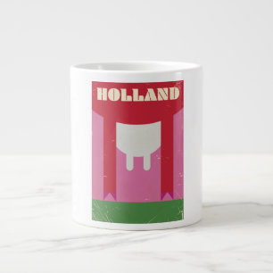 Grande Tasse Affiche de voyage vintage vache laitière Hollande