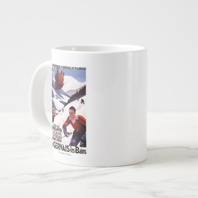 Grande Tasse Affiche du téléphérique de la SNCF (Devant gauche)