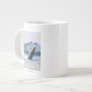 Grande Tasse Affiche du Vintage voyage de baleines à bosse d'A