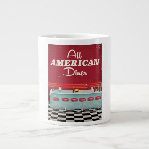 Grande Tasse Affiche Rétro Diner Américain
