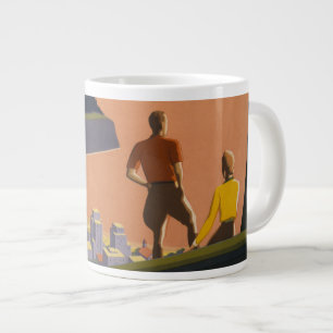 Grande Tasse Affiche Vintage voyage Vue Montagne
