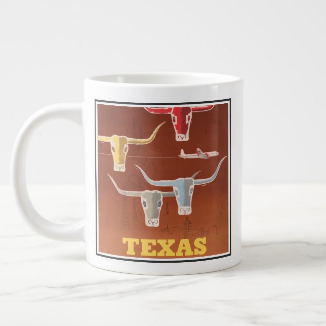 Grande Tasse Affiche Voyage Pour American Airlines Vers Texas (Gauche)
