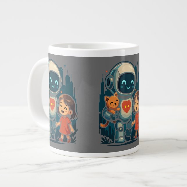 Grande Tasse AI & Robot Characters – Futuristic Design Collecti (Devant gauche)