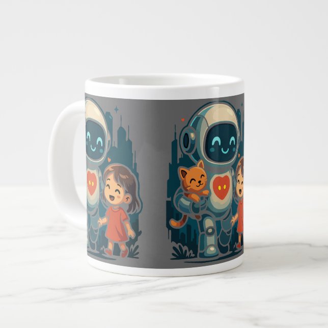 Grande Tasse AI & Robot Characters – Futuristic Design Collecti (Devant gauche)