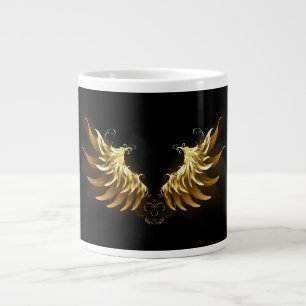Grande Tasse Ailes d'Ange d'or sur arrière - plan noir