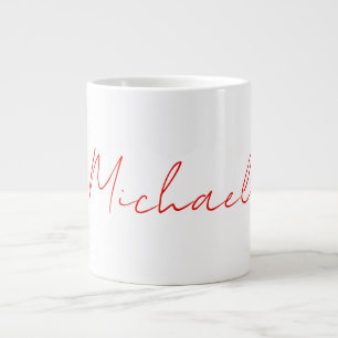 Grande Tasse Ajouter un nom Elegant Creative Callgraphy Rouge B
