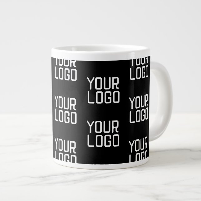 Grande Tasse Ajouter votre logo Répéter Motif Modèle modifiable (Devant droit)