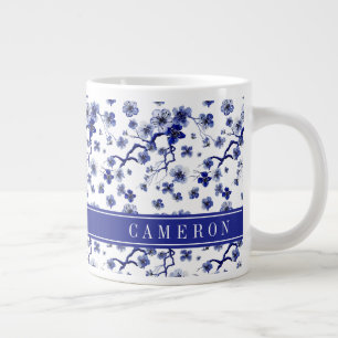 Grande Tasse Ajouter votre nom  Oriental Sakura Branch Motif