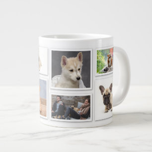 Grande Tasse Ajoutez vos propres photos, 8 photo collage modèle