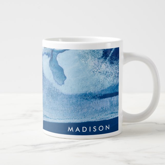 Grande Tasse Ajoutez votre nom | Blue Amore II (Droite)
