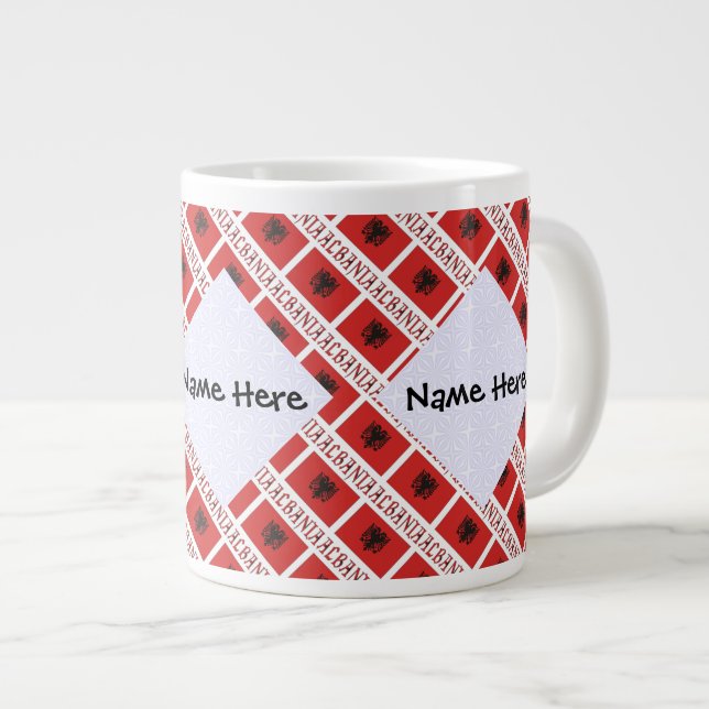 Grande Tasse Albanie et drapeau albanais Carrelé personnalisé (Devant droit)