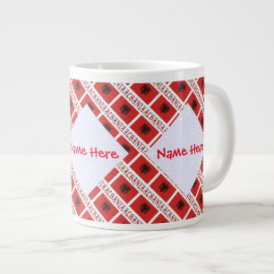 Grande Tasse Albanie Personalisation rouge pavé albanais