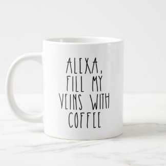 Grande Tasse Alexa Remplit mes veines de café Rae Dunn inspiré