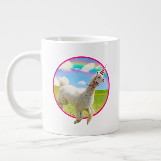 Grande Tasse Alpaca Unicorne sous ciel ouvert (Gauche)