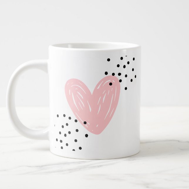 Grande Tasse amour avec la conception de particules noires (Gauche)
