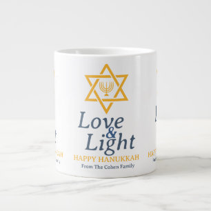 Grande Tasse Amour et Lumière Simple famille Hanukkah