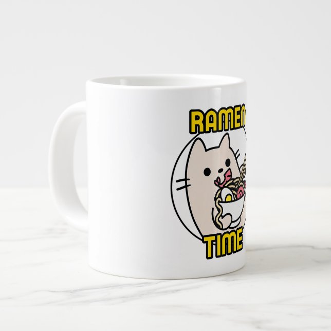 Grande Tasse Amusant Chat Ramen Amoureux des animaux Propriétai (Devant gauche)